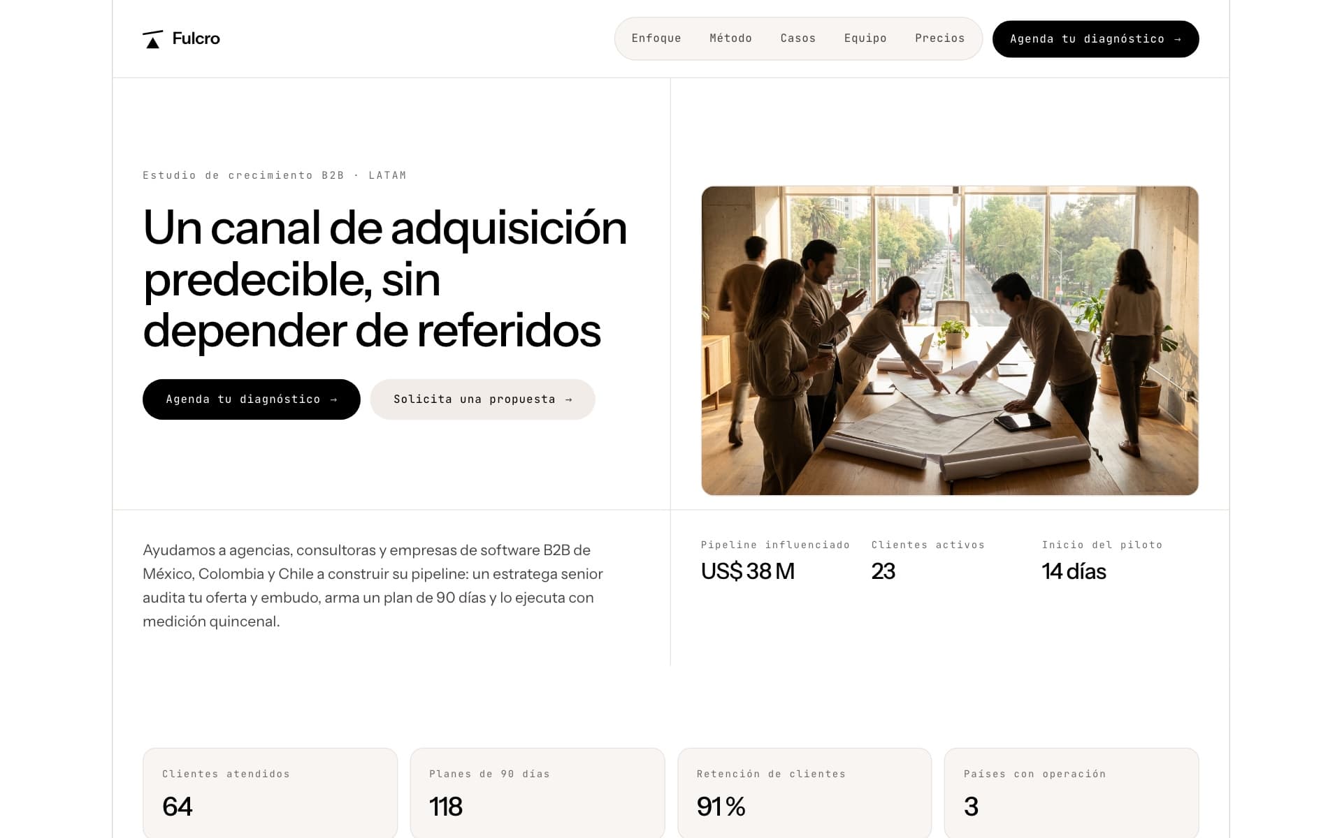 Embudo «Estudio de crecimiento» generado con Growflows