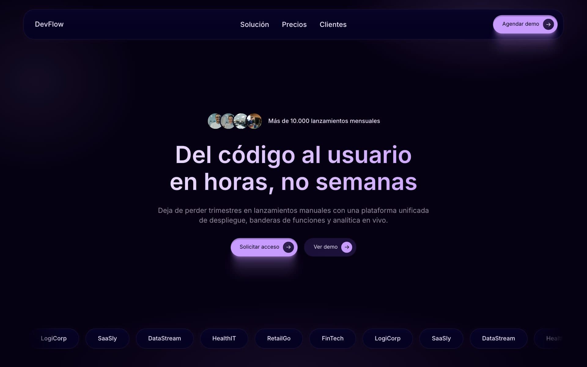 Embudo «Plataforma SaaS» generado con Growflows
